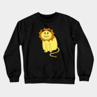 Friendly Lion Drawing Paper Cut-Out Crewneck Sweatshirt